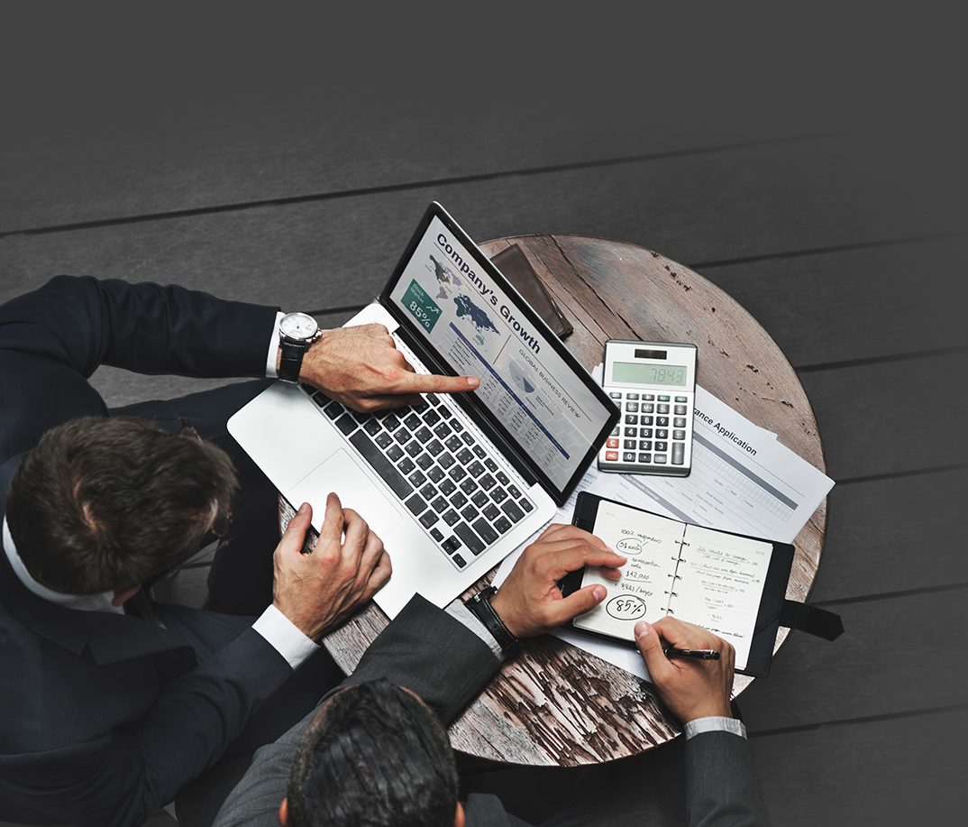 Businessmen working on strategic planning