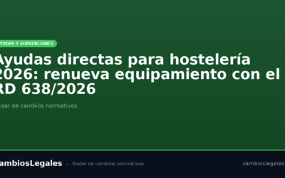 Plan de choque para la renovación de equipamiento en el sector de la hostelería